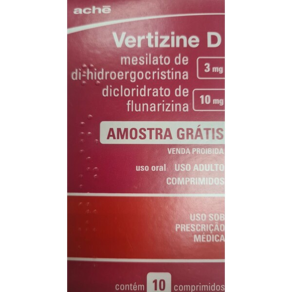 Vertizine D - Mesilato de di-Hidroergocristina 3mg + Dicloridrato de Flunarizina 10mg -10 Cápsulas